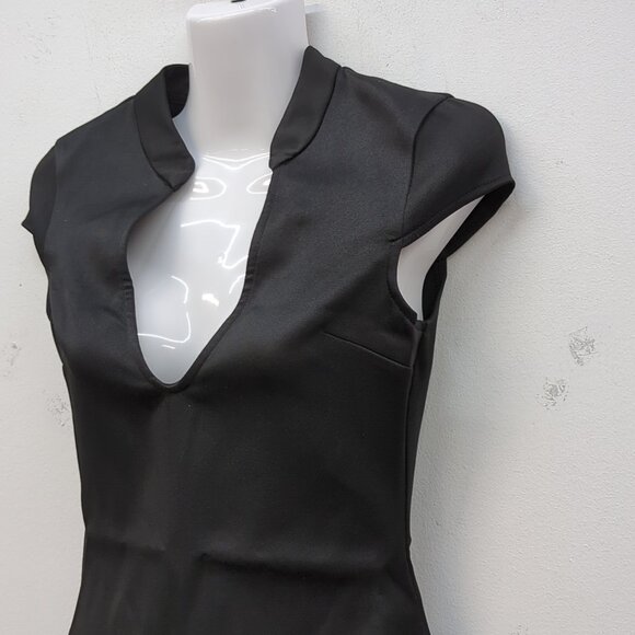 Pretty Little Thing Woven Structured Shift Women's Dress US 2P Black - Picture 5 of 9